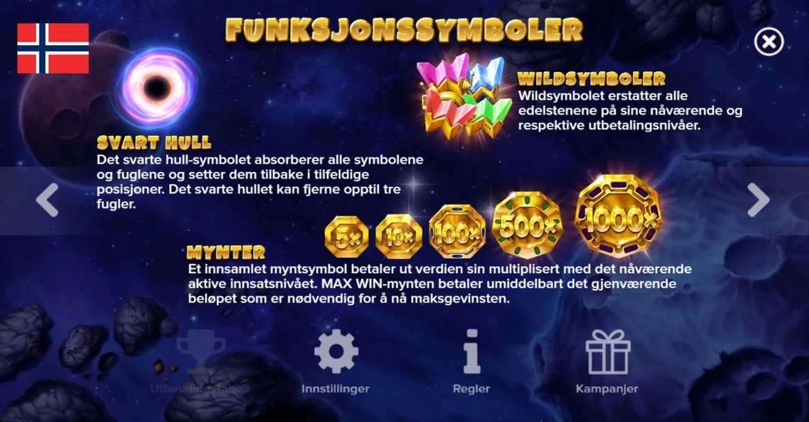 Innsamlingsmåler og funksjonssymboler under spillet