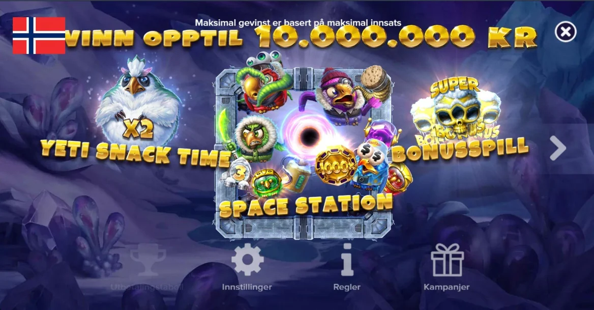Yeti Snack Time med frossen sone og multiplikator
