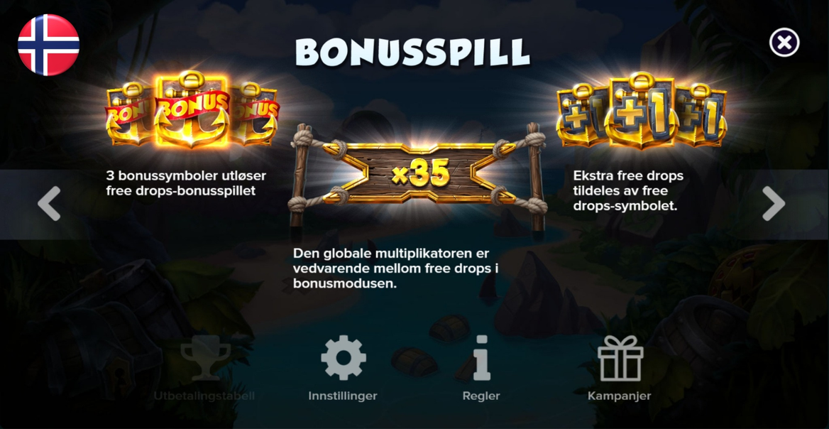 Bonusspill med global multiplikator
